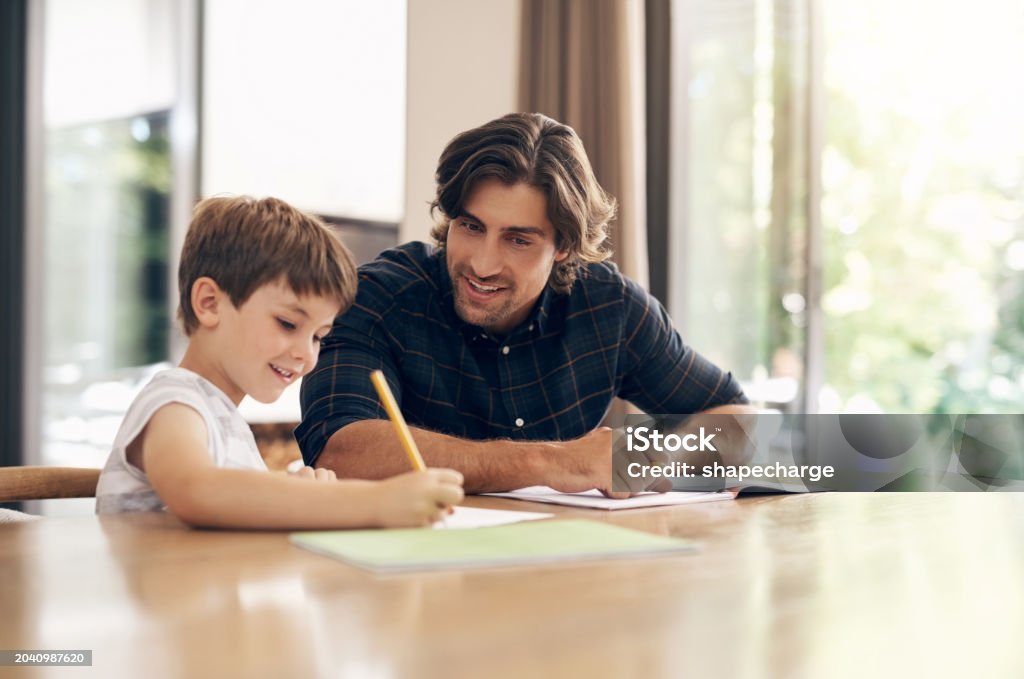 After coaching — child focused and studying